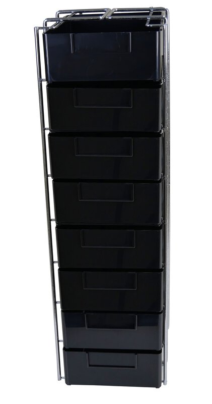 ESD tray, carrying frame incl. 10 trays, chrome-plated, 610 x 190 x 252 mm #1