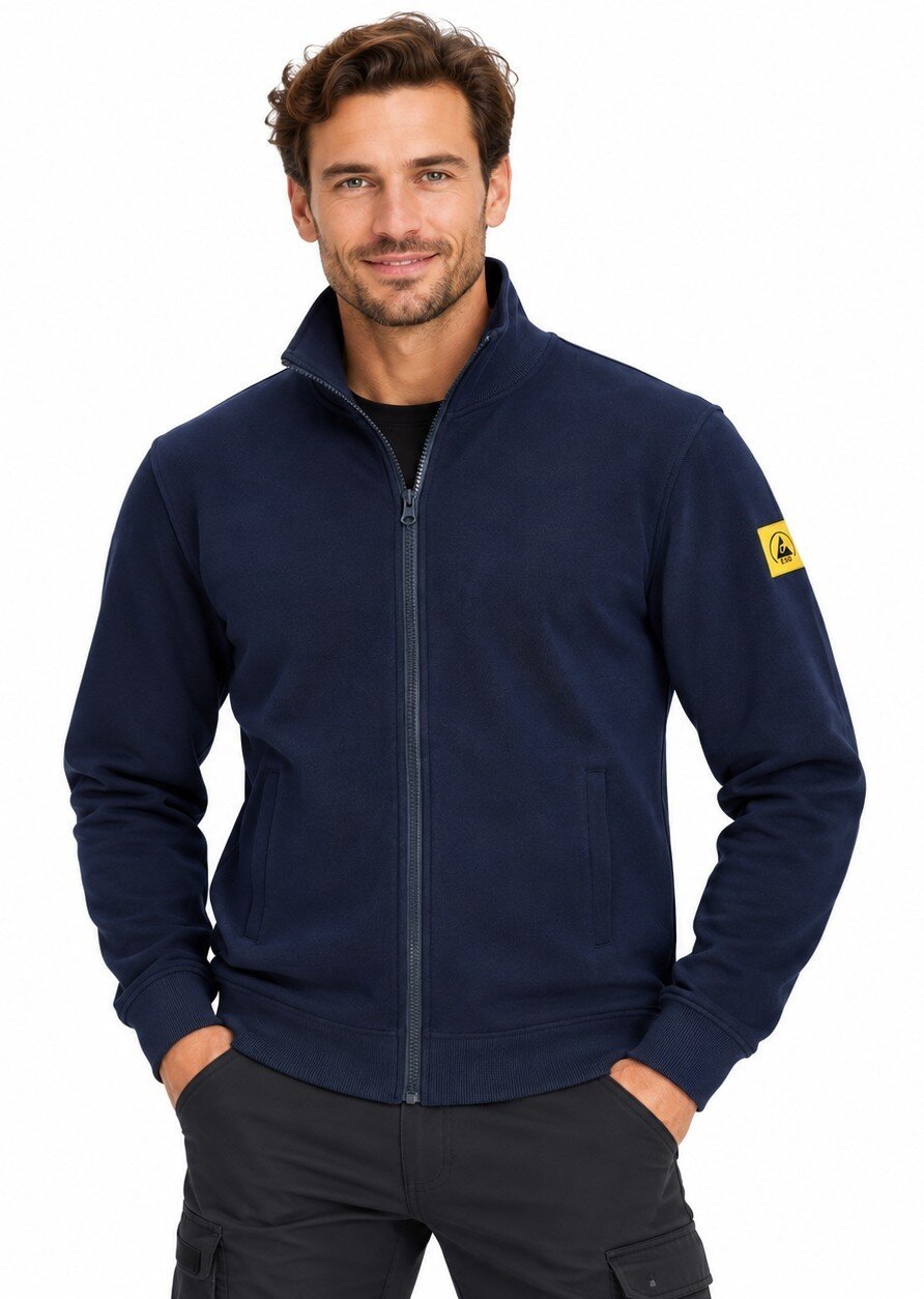 ESD-sweatjack met rits, marineblauw, XS, Comfort-Fit #zoom-2