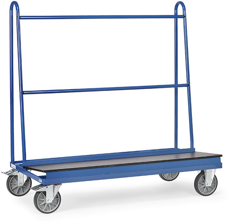 Plattenwagen, Tragkraft 1200 kg, einseitige Anlage mit Profilgummi belegt, 1676x430mm