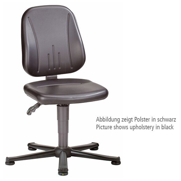 Chaise ESD Unitec 1 avec patins, cuir synthétique noir #zoom-1