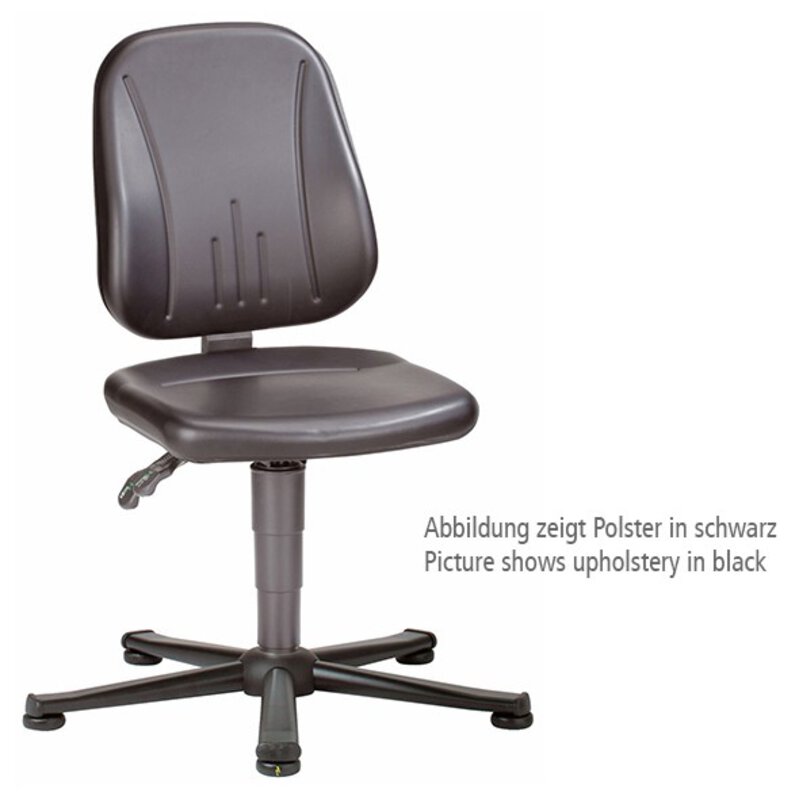 Chaise ESD Unitec 1 avec patins, cuir synthétique noir