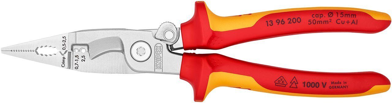 Electrical installation pliers, chrome-plated, insulated, 200 mm #zoom-1