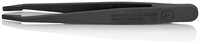 ESD plastic tweezers, smooth, blunt, carbon fiber reinforced plastic, 115 mm #thumbnail-1