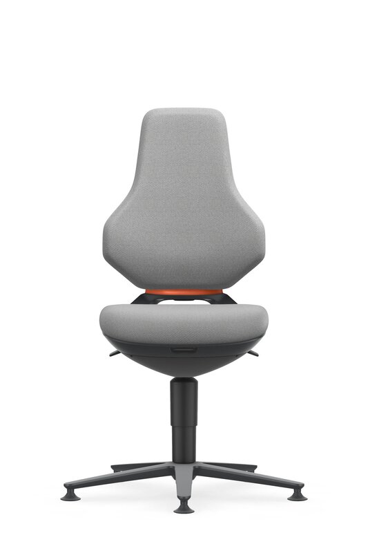 TEXON 1 siège de travail pivotant, avec patins, tissu Duotec gris #1