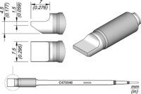 Końcówka lutownicza C470046 w kształcie grotu 7,5 mm, do HT470 i T470 #thumbnail-1