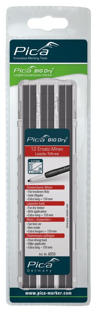 Pica BIG DRY Set de mines charpentier 2H, emballage SB