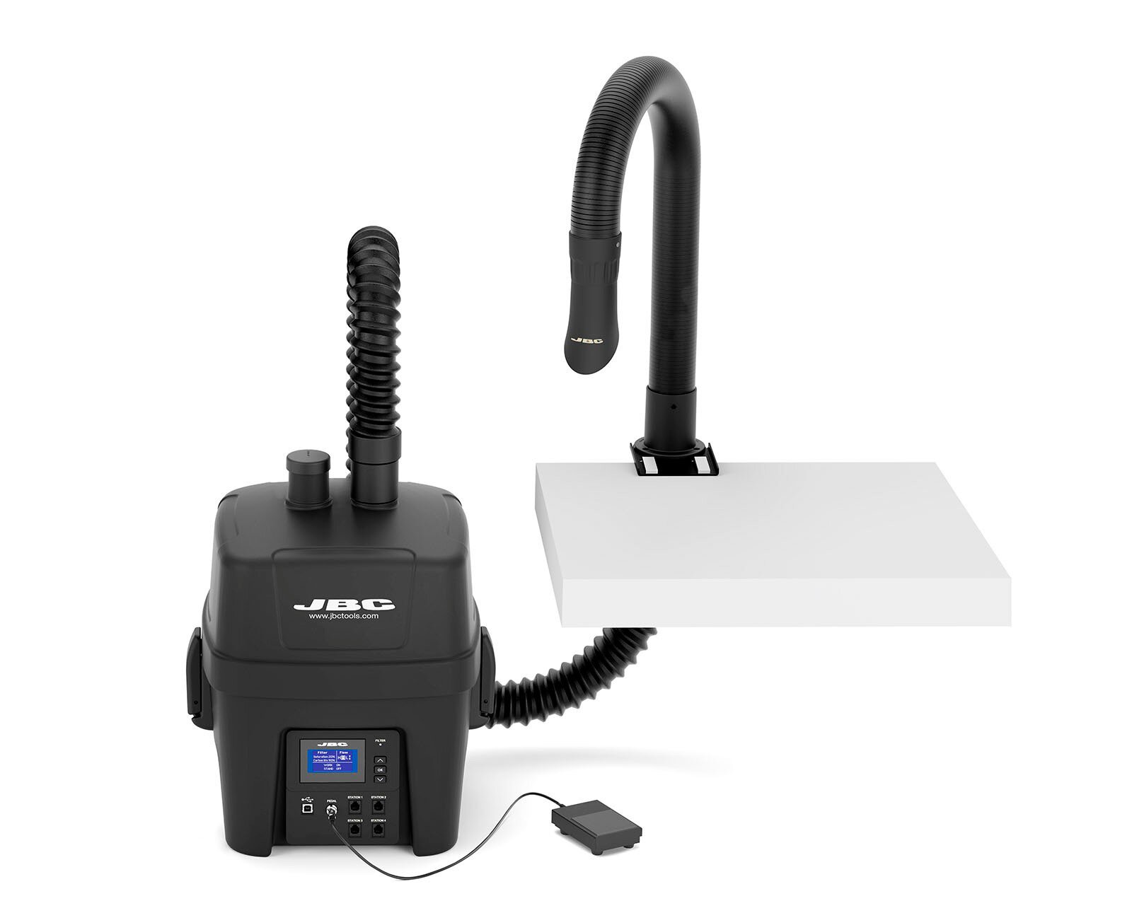 ESD extraction kit FAE1-2K1D for soldering fumes, for 1 workstation, 230 m³/h, 230 V #zoom-1
