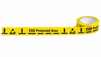Bande de marquage au sol "ESD Protected Area", jaune, 50mm x 33m x 130 µ, autocollante #thumbnail-1