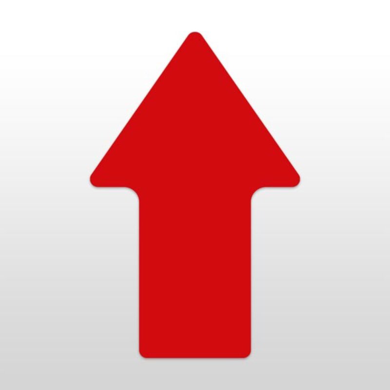 WT-5111 Pictogram PVC arrow 145mmx90mm red,PU 10 pieces