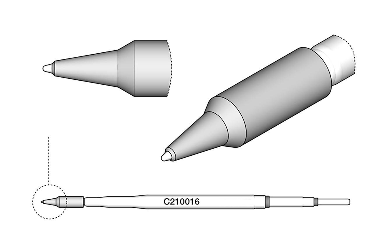 Soldeerstift voor T210-A / T210-NA, puntig, recht, C210016 #zoom-2