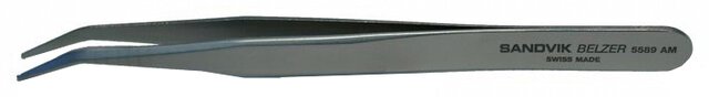 SMD tweezers, stainless steel, grip angle 30°, 120 mm