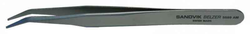 Pinzetta SMD, acciaio inossidabile, angolo di presa 30°, 120 mm