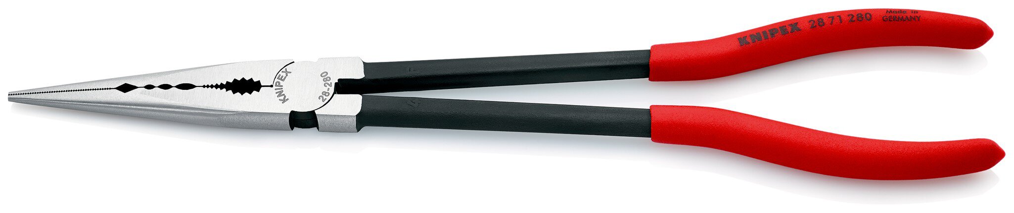 Pince de montage avec profilés transversaux recouverts de plastique, droite, noire atramentée, 280 mm (carte SB/blister) #zoom-1