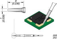 Panne à souder en forme de burin, 6 x 1 mm #thumbnail-1