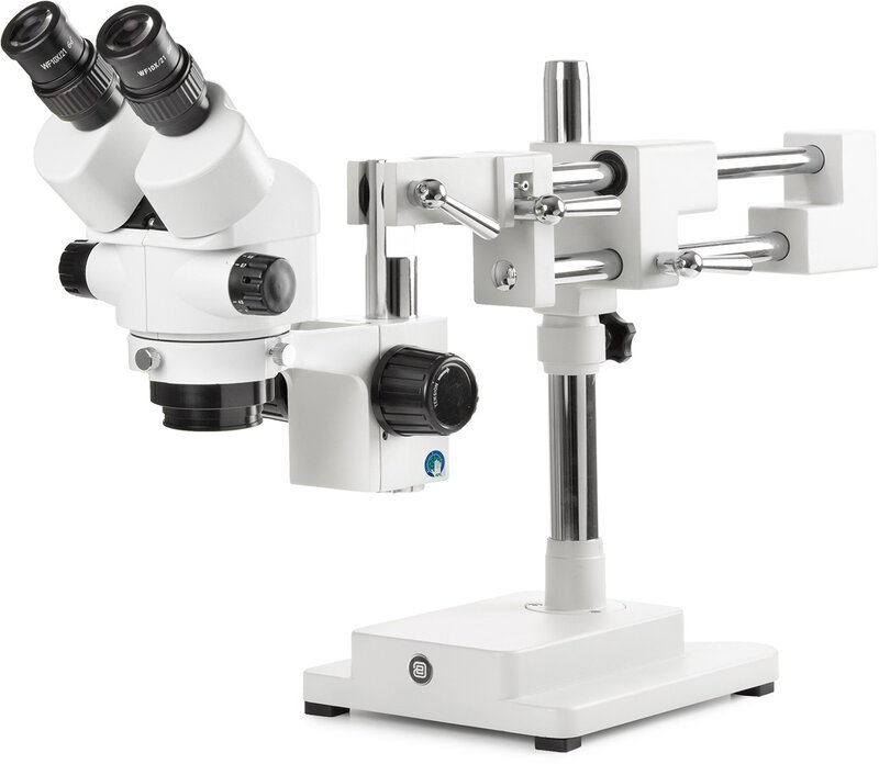 Stereomikroskop StereoBlue 1702-B, binokular, 0,5x - 5,5x Zoom, Doppelarmstativ
