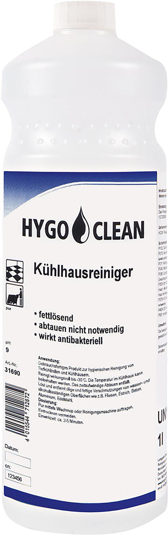HygoClean Kühlhausreiniger, 1l, frostsicher bis -30°C, pH-Wert 9, fettlösend, für LM-Bereich #zoom-1