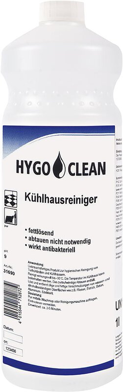 HygoClean Kühlhausreiniger, 1l, frostsicher bis -30°C, pH-Wert 9, fettlösend, für LM-Bereich
