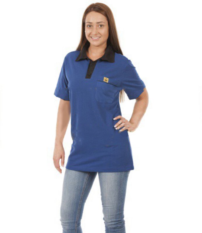 ESD Poloshirt korte mouw, blauw, uniseks, M