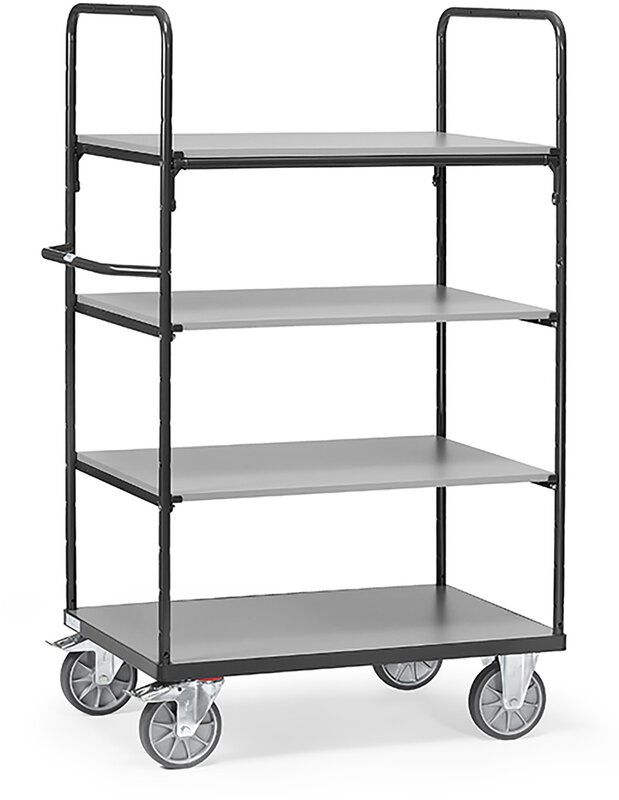Chariot à plateaux "GREY EDITION", charge max. 600kg, 4 plateaux, 1200x800mm #1
