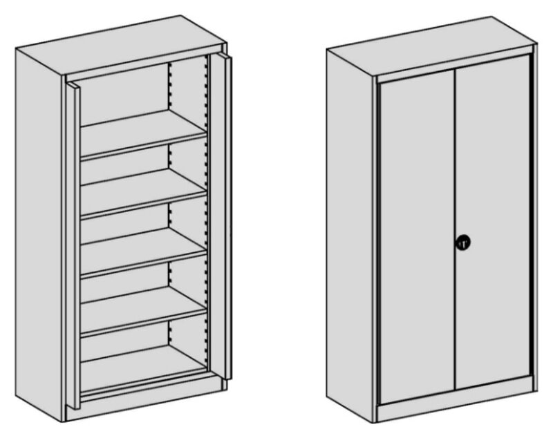 Armoire ESD pour dossiers et appareils, 1100x530x2125 mm