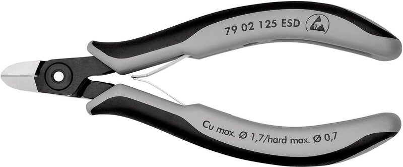 Precyzyjne elektroniczne nożyce boczne ESD z wieloskładnikowymi tulejkami, czernione, 125 mm (SB-kartka/blister) #2
