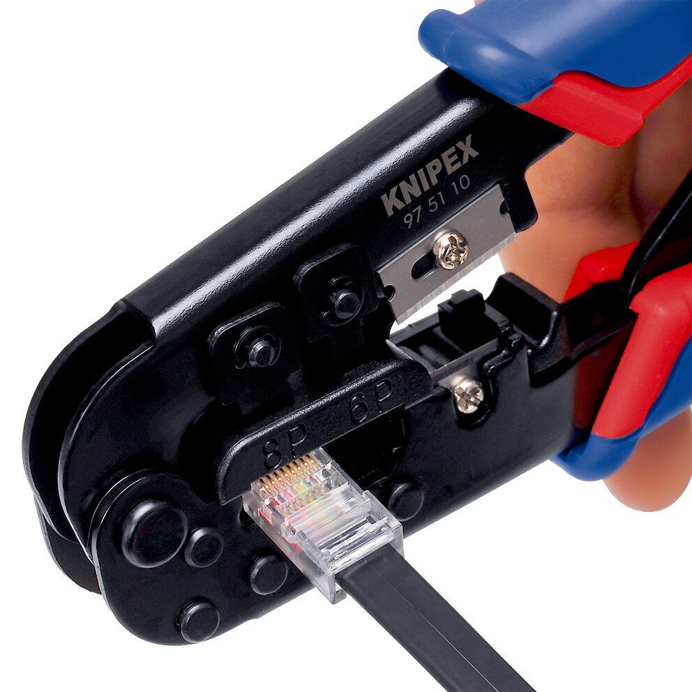 Crimpzange für Westernstecker, brüniert, RJ 11/12 (6-polig) 9,65 mm RJ 45 (8-polig) 11,68 mm, 190 mm, SB Verpackung #zoom-7