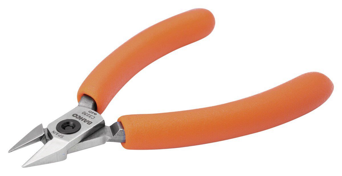 Pince coupante diagonale compacte avec poignées en PVC orange 115 mm, emballage industriel #zoom-1