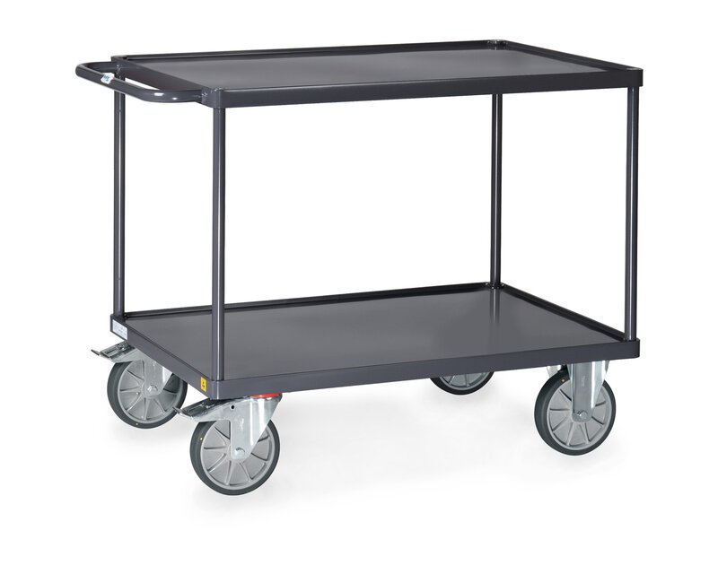 ESD-Tischwagen, Stahlblech-Wannen, Ladefläche 1.000 x 700 mm