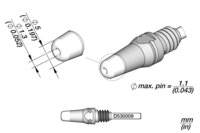 Entlötspitze für Pin, Ø 1,3 mm, S1, D530009 #thumbnail-1