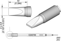 Grot lutowniczy w kształcie dłuta 4 x 0,8 mm HT #thumbnail-1