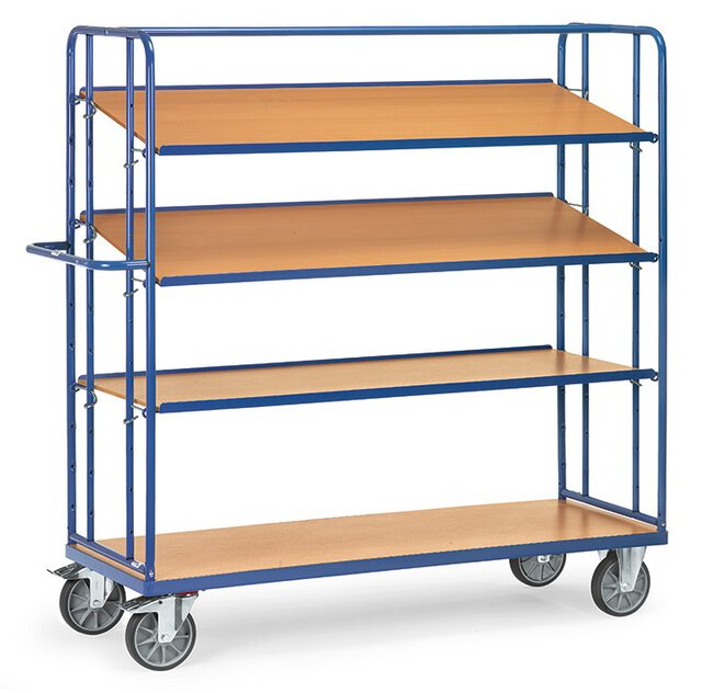 Wózek z 4 półkami Powierzchnia załadunku 1650 x 610 mm 
