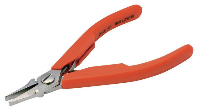 Pinze a becchi piatti con manico in materiale sintetico, lucidato a specchio, 120 mm