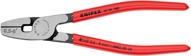 Crimpzange für Aderendhülsen mit Fronteinführung, 0,5 - 6,0 mm², 180 mm #1