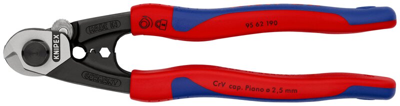 Wire rope cutters forged with multi-component cases 190 mm (SB card/blister)