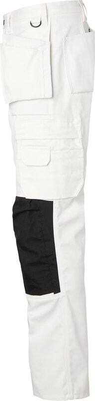 2515 Pantalon de peintre long, unisexe, blanc/noir, 94 #4