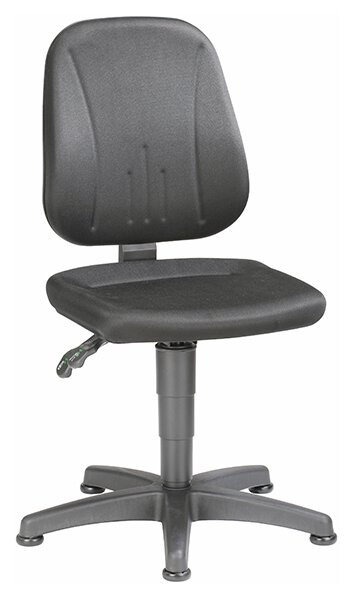 Chaise de travail Unitec 1 équipée de patins, rembourrage tissu noir #zoom-1