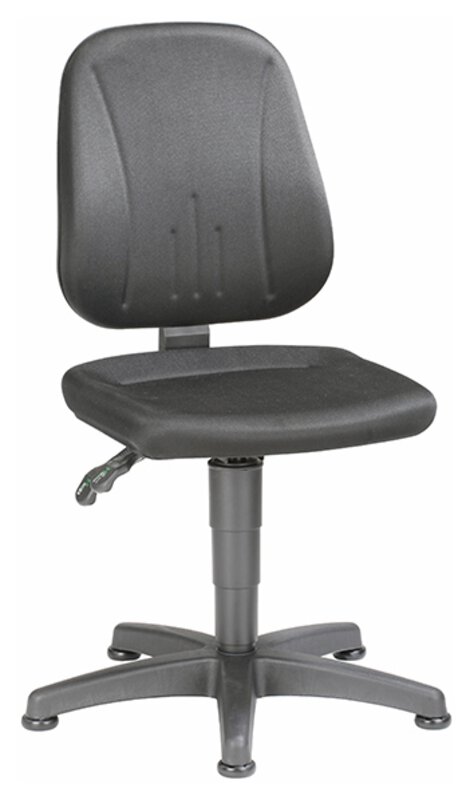Chaise de travail Unitec 1 équipée de patins, rembourrage tissu noir