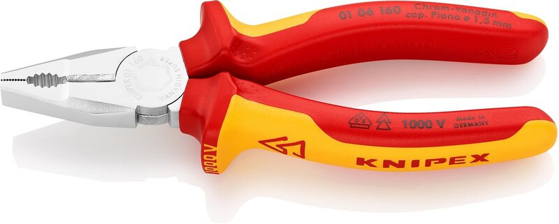 Pinze combinate al cromo vanadio, cromate, isolate, 160 mm #1