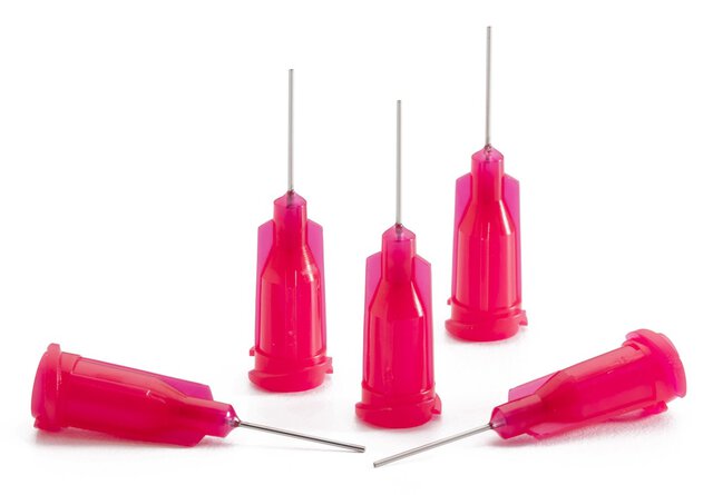 Aiguille de dosage, rouge, 0,5", droite