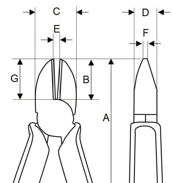 Pince coupante diagonale avec poignées revêtues de PVC, phosphatée, 150 mm #zoom-2