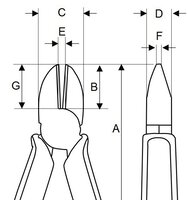 Pince coupante diagonale avec poignées revêtues de PVC, phosphatée, 150 mm #thumbnail-2