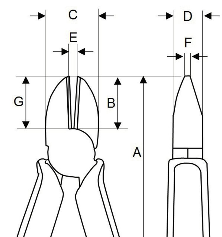 Pince coupante diagonale avec poignées revêtues de PVC, phosphatée, 150 mm #2