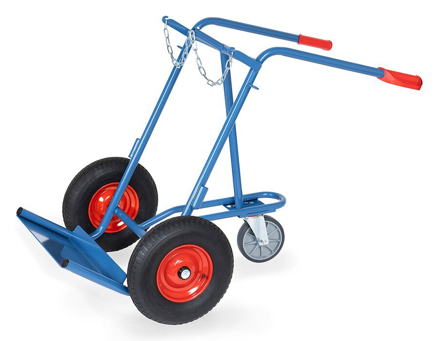 Stalen flessenwagen met luchtbanden 400x100 mm  #zoom-1