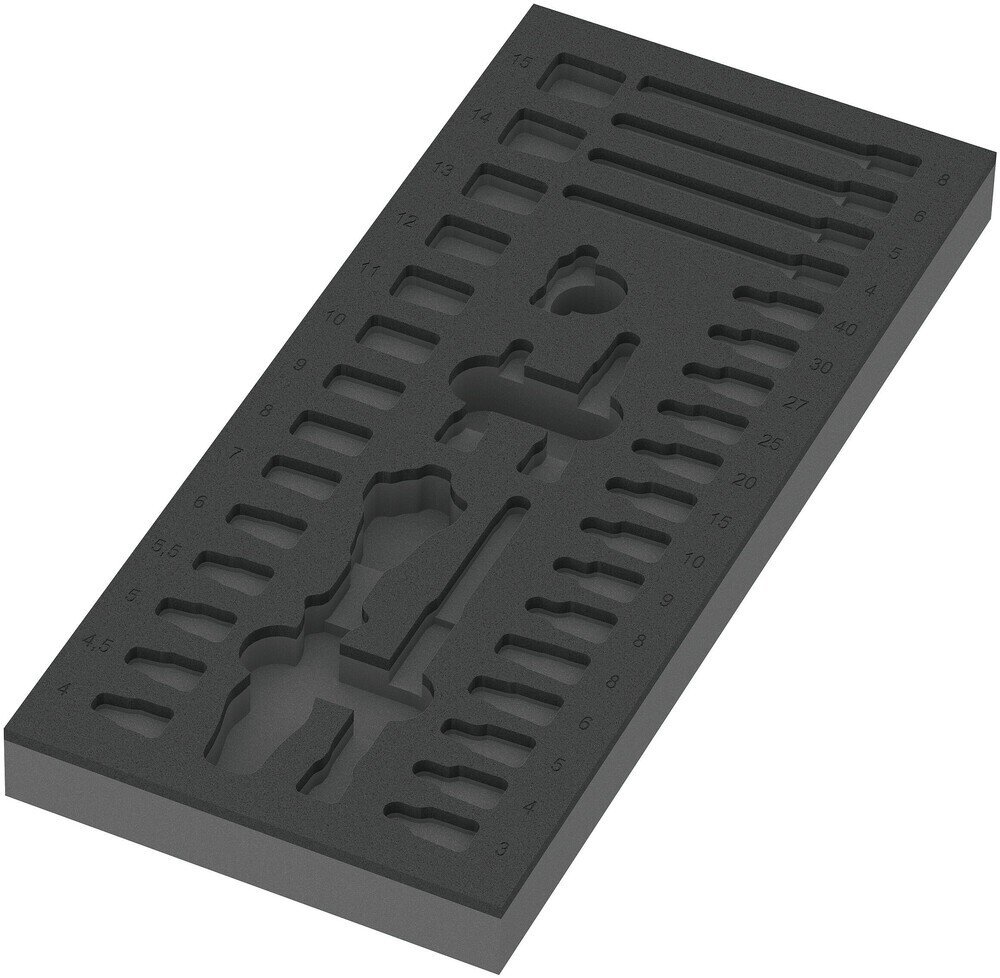Schaumstoffeinlage 8000 A Zyklop Knarre 1/4" Set 1, ohne Werkzeug, 172 x 30 x 392 mm #zoom-1