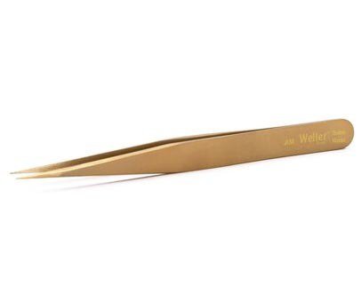 AM precision tweezers fine, straight tips, brass, 127 mm #zoom-1