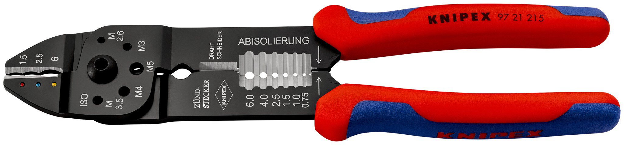 Crimping pliers, black lacquered, 230 mm, sales packaging #zoom-1