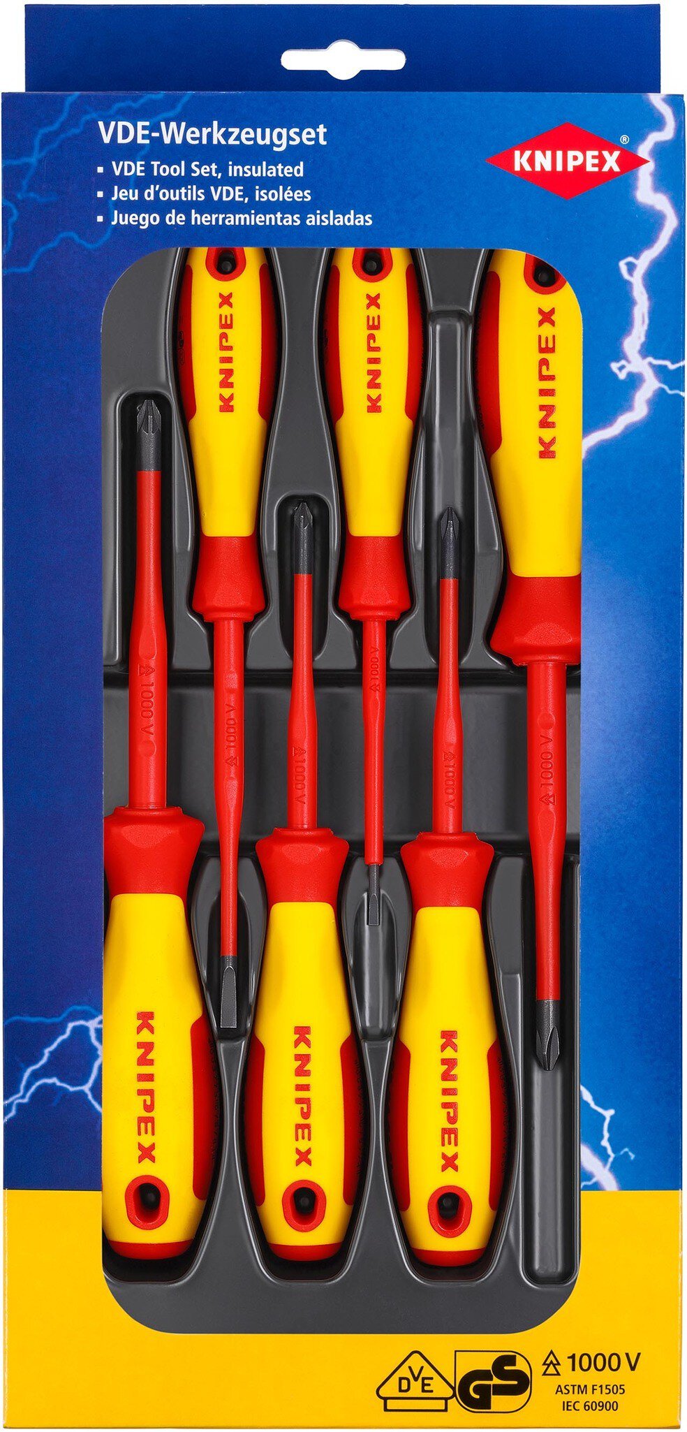 VDE Schraubendreher-Paket Schlitz / Phillips® / Pozidriv®, 6-teilig #zoom-1