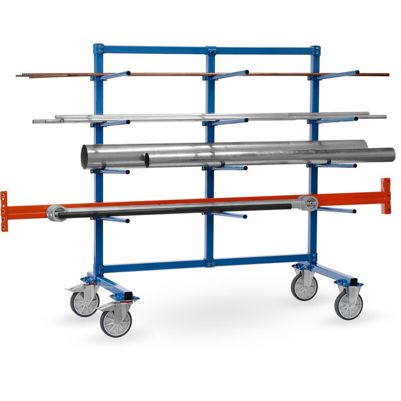 Carrello a braccio di sostegno, 1600 x 800 mm, con tubo in PVC, braccio di sostegno a 5° lungo 600 mm #2