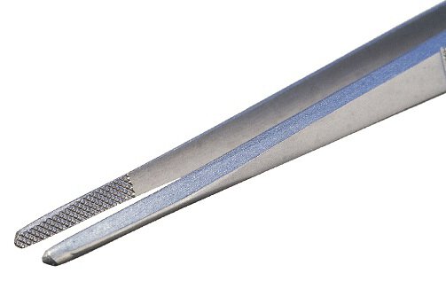 Tweezers with strong gripping action and tips internally serrated., 160 mm #zoom-1