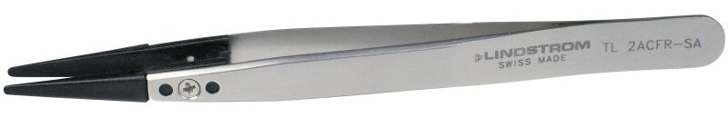 Tweezers with interchangeable fibreglass tips, flat/round, 130 mm